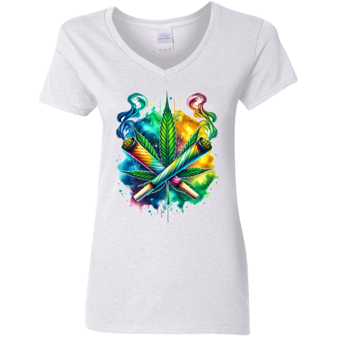 Colorful Bud Ladies' 5.3 oz. V-Neck T-Shirt
