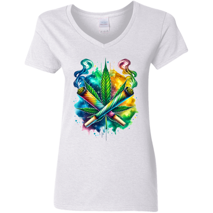 Colorful Bud Ladies' 5.3 oz. V-Neck T-Shirt