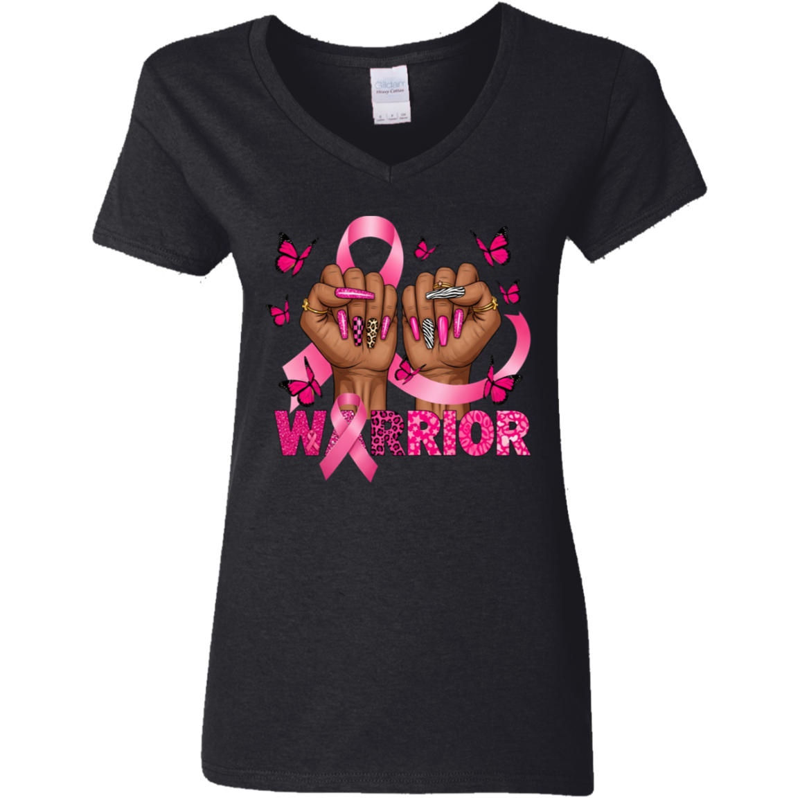 Cancer Warrior V-Neck T-Shirt