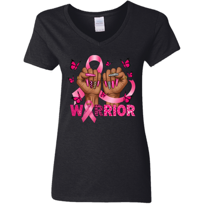 Cancer Warrior V-Neck T-Shirt