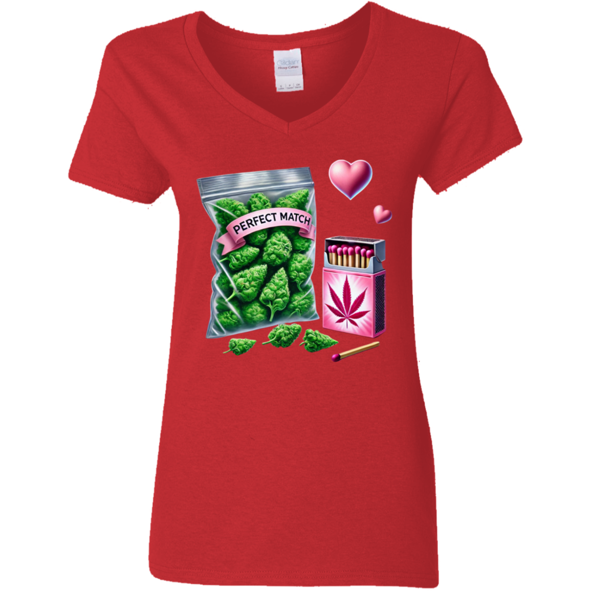 Perfect Match Ladies' 5.3 oz. V-Neck T-Shirt