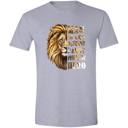 Man of God, Husband,Daddy Protector, Hero Men's Softstyle Tee