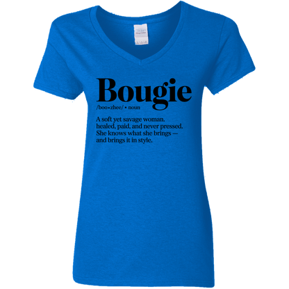 Boujie  Ladies' 5.3 oz. V-Neck T-Shirt