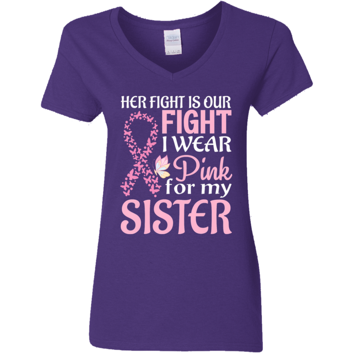 Her Fight is Our Fight V-Neck T-Shirt
