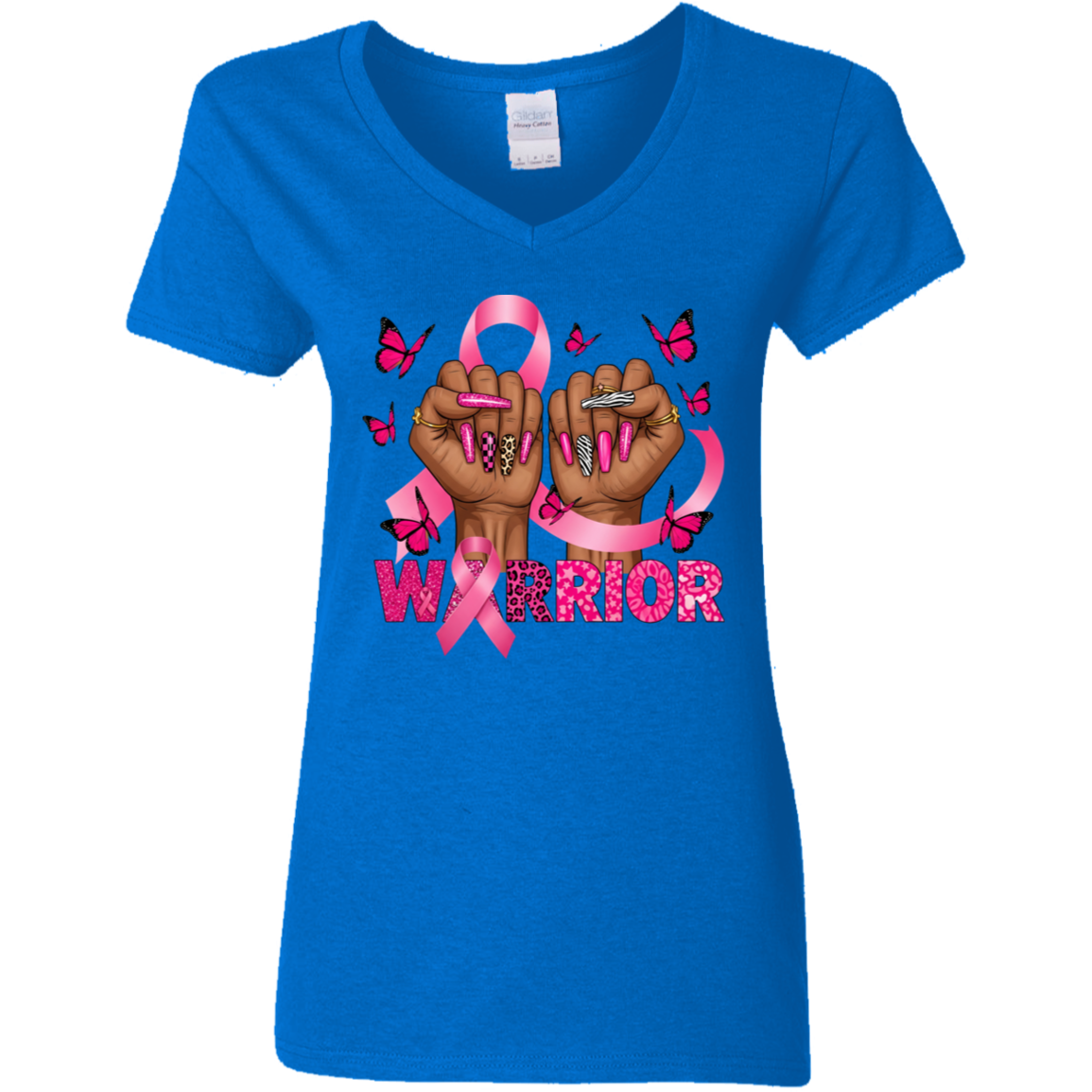 Cancer Warrior V-Neck T-Shirt