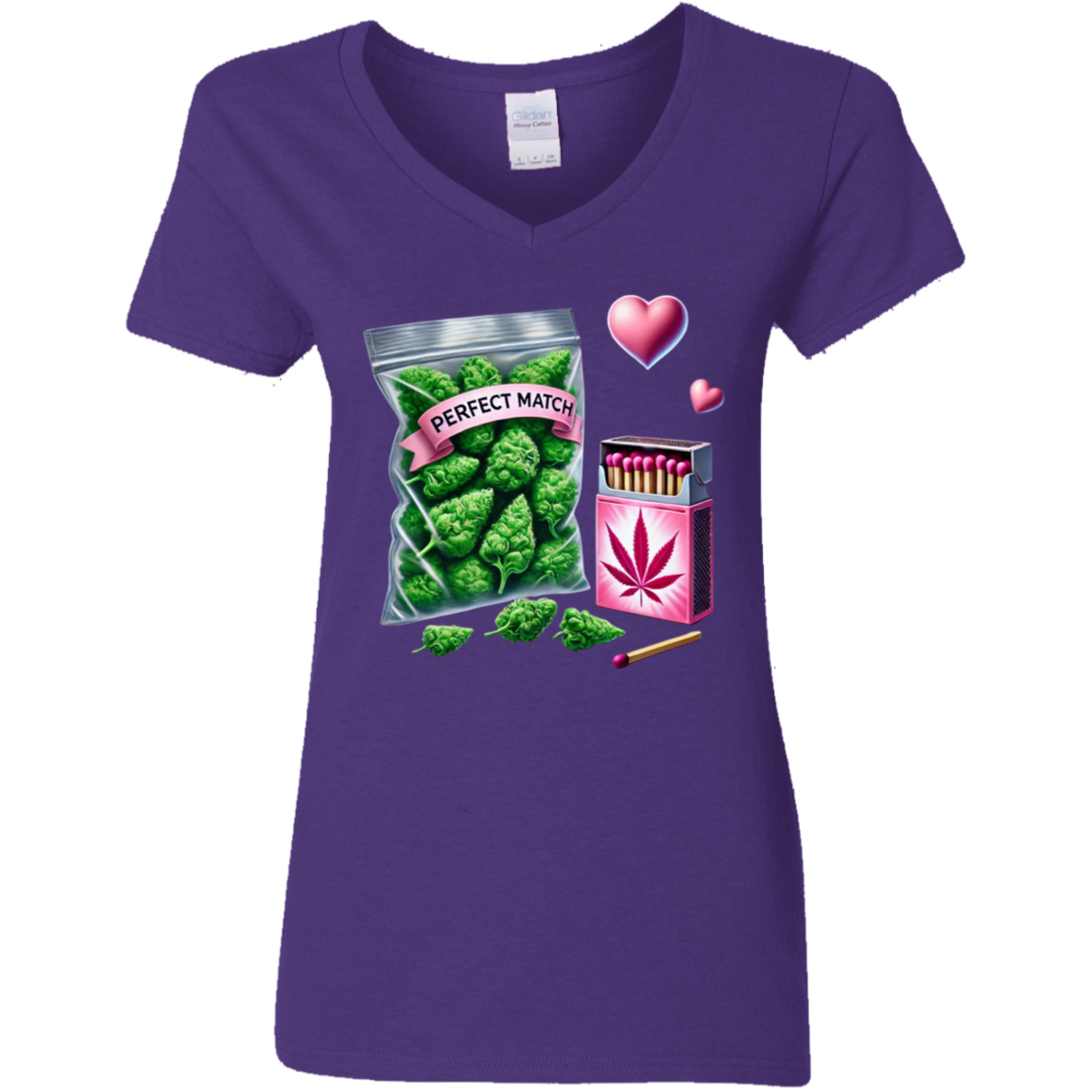 Perfect Match Ladies' 5.3 oz. V-Neck T-Shirt