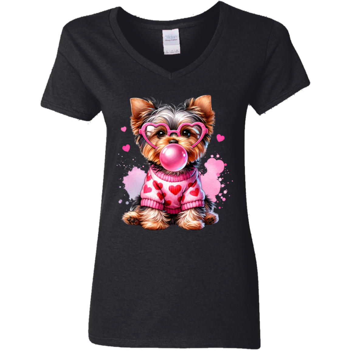 Yorkie Love | Women's V-Neck Tee