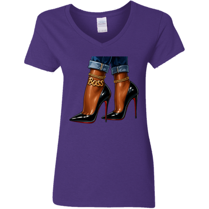 Boss Ladies 5.3 oz. V-Neck T-Shirt