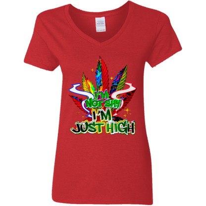 I'm Not Shy Ladies' 5.3 oz. V-Neck T-Shirt