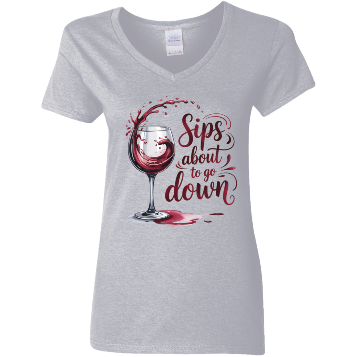 Sips About to Go Down Women's V-Neck T-Shirt