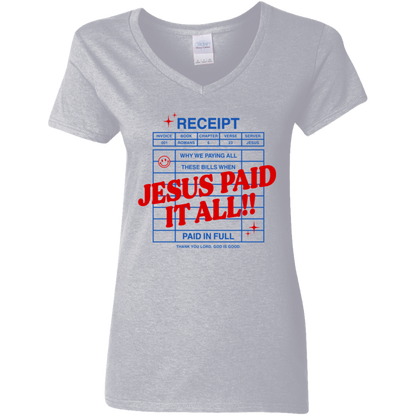 Jesus Paid It All V-Neck T-Shirt