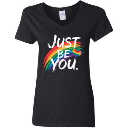 Just Be You Ladies' 5.3 oz. V-Neck T-Shirt