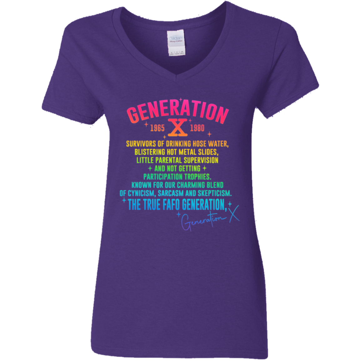 Generation X Ladies' V-Neck Graphic Tee