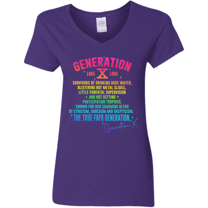 Generation X Ladies' V-Neck Graphic Tee