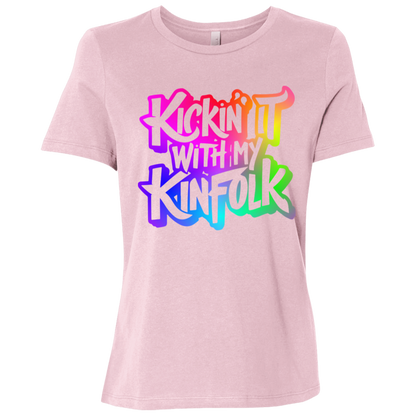 Kickin It With My Kinfolk Ladies Relaxed Jersey Short-Sleeve T-Shirt