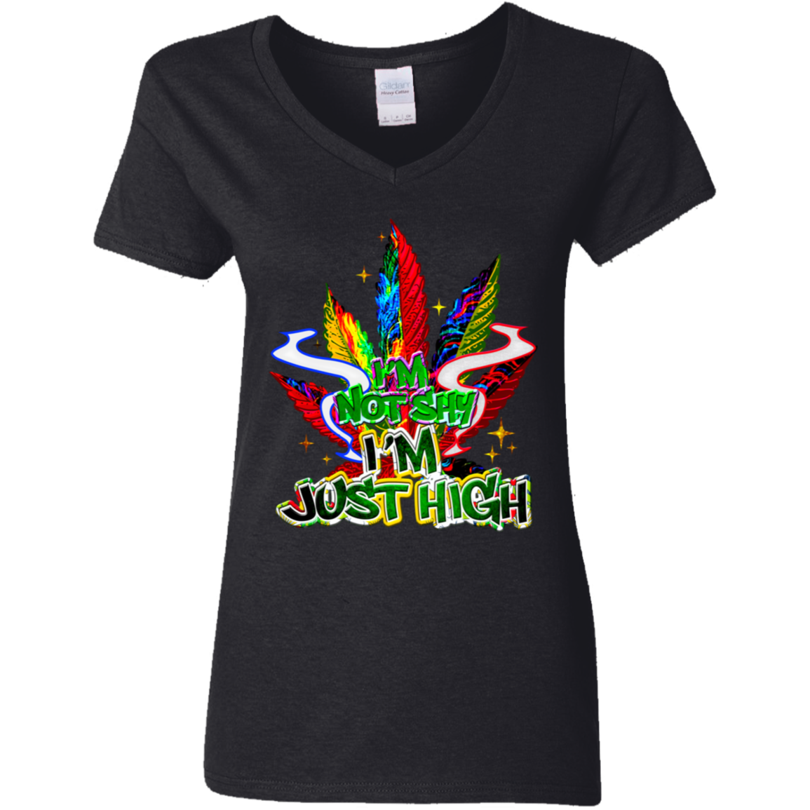 I'm Not Shy Ladies' 5.3 oz. V-Neck T-Shirt