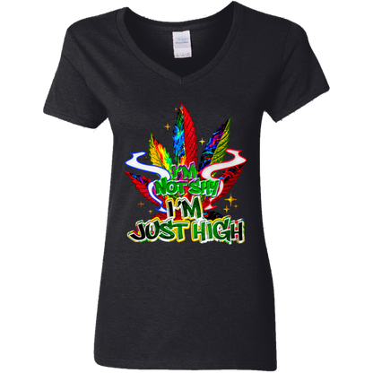 I'm Not Shy Ladies' 5.3 oz. V-Neck T-Shirt