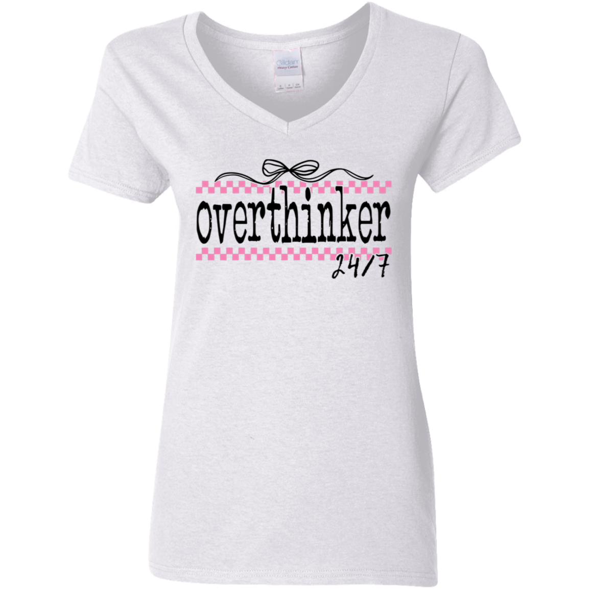 Overthinker 24/7 Ladies' 5.3 oz. V-Neck T-Shirt