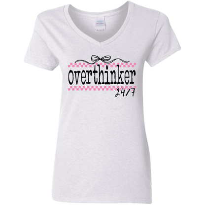 Overthinker 24/7 Ladies' 5.3 oz. V-Neck T-Shirt