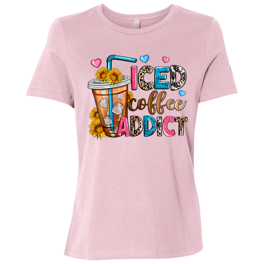 Ice Coffee Addict Ladies Relaxed Jersey Short-Sleeve T-Shirt