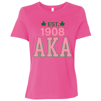 EST 1908 AKA Ladies' Relaxed Graphic Tee