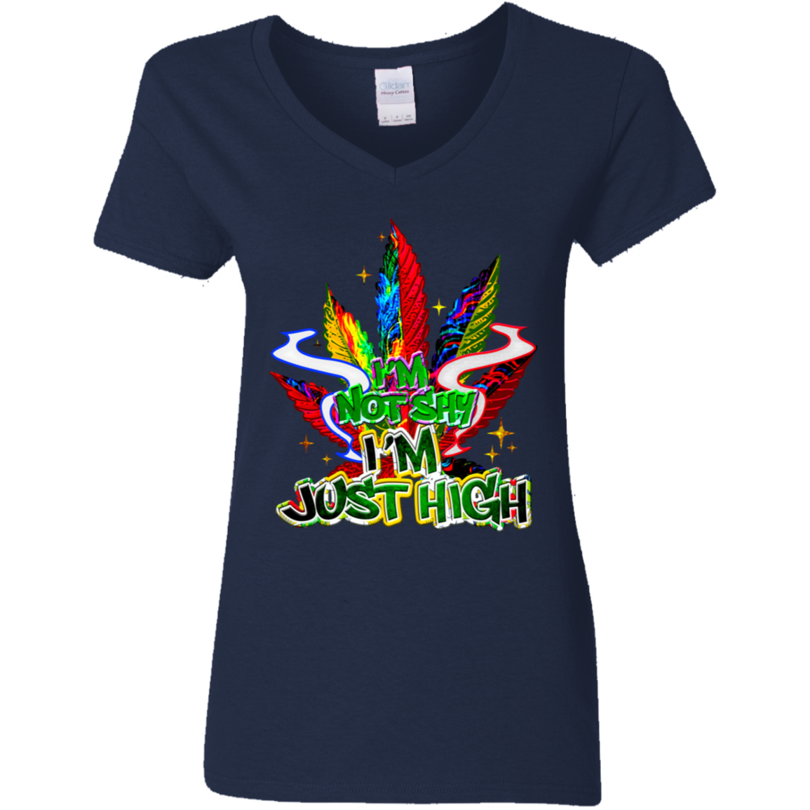 I'm Not Shy Ladies' 5.3 oz. V-Neck T-Shirt