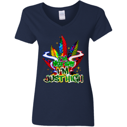 I'm Not Shy Ladies' 5.3 oz. V-Neck T-Shirt