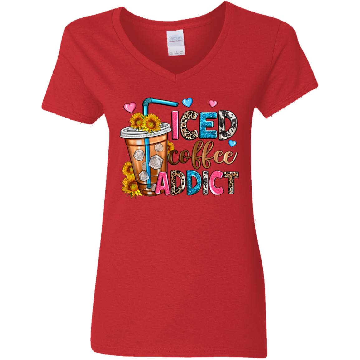 Iced Coffee Addict | Women's V-Neck Tee