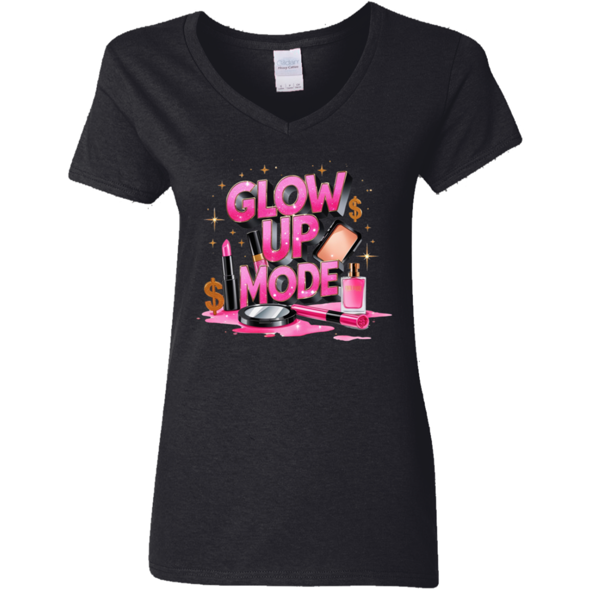 Glow Up Mode Women's V-Neck T-Shirt