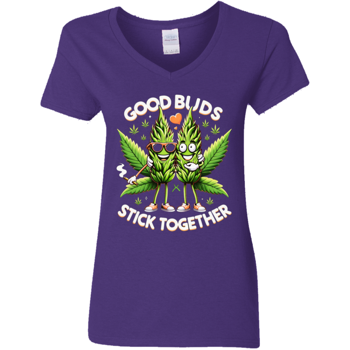 Good Buds Ladies' 5.3 oz. V-Neck T-Shirt