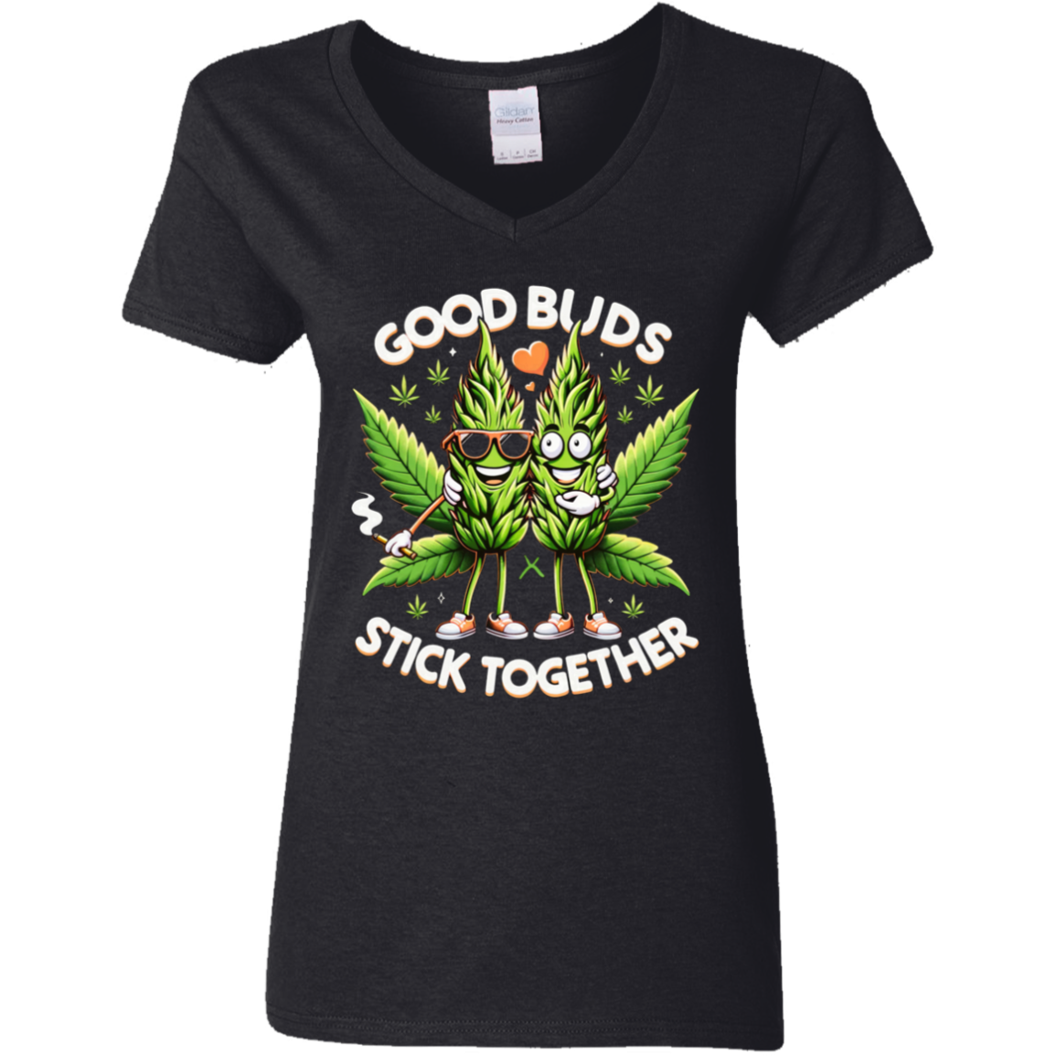 Good Buds Ladies' 5.3 oz. V-Neck T-Shirt