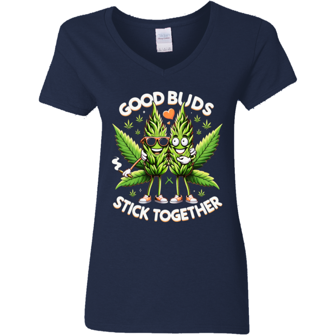 Good Buds Ladies' 5.3 oz. V-Neck T-Shirt