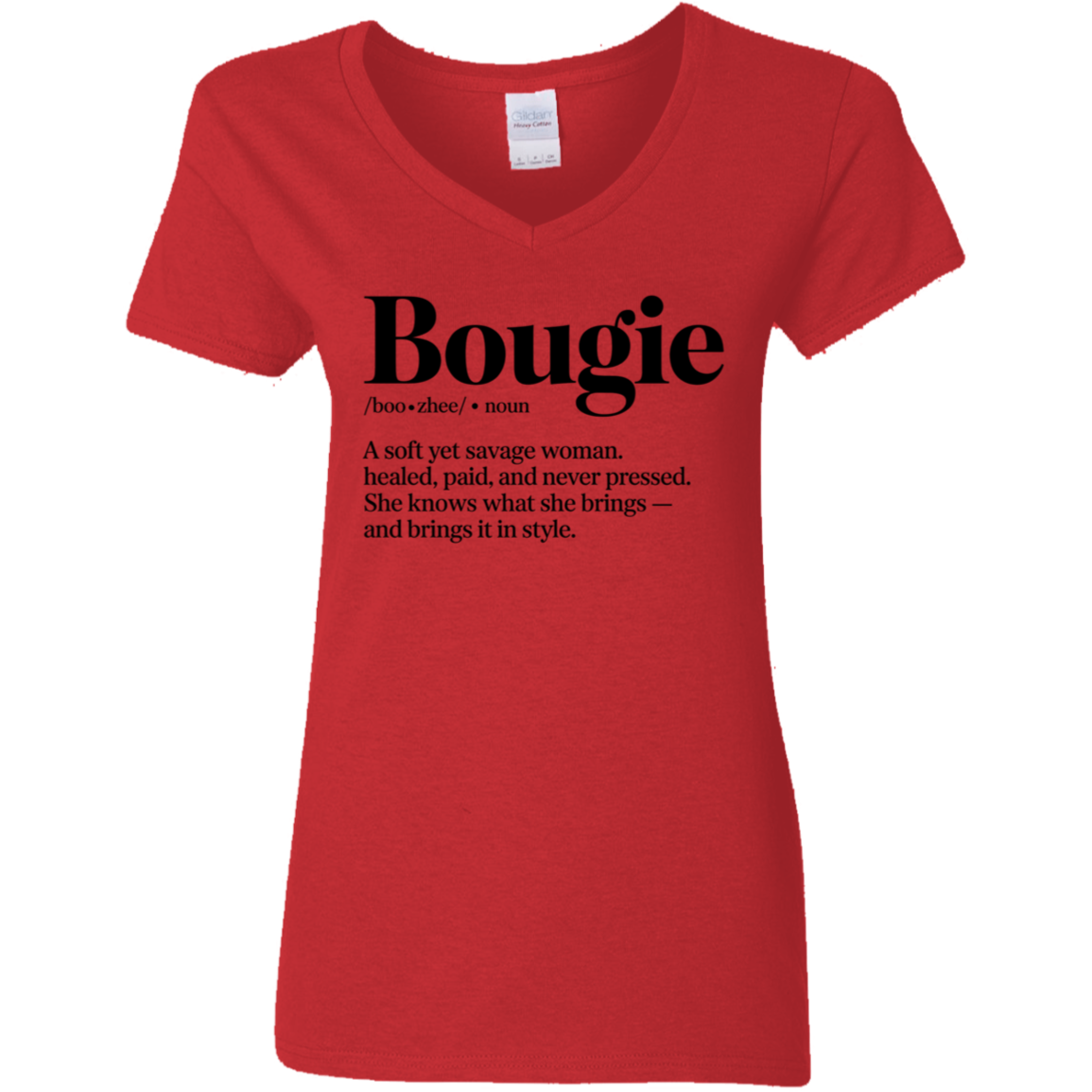 Boujie  Ladies' 5.3 oz. V-Neck T-Shirt