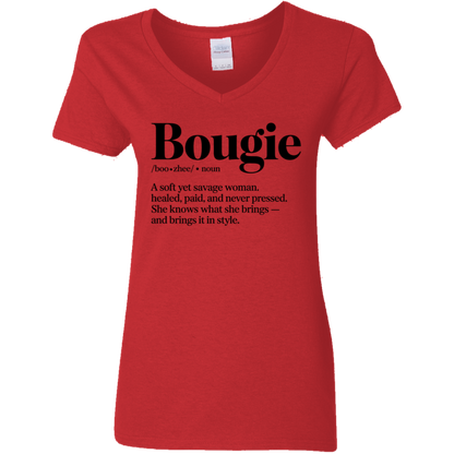 Boujie  Ladies' 5.3 oz. V-Neck T-Shirt
