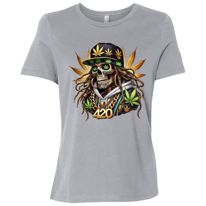 420 Skeleton Ladies Relaxed Jersey Short-Sleeve T-Shirt