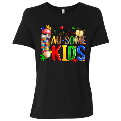 I Teach Ausome Kids Ladies Relaxed Jersey Short-Sleeve T-Shirt