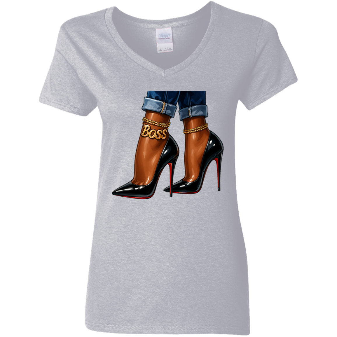 Boss Ladies 5.3 oz. V-Neck T-Shirt