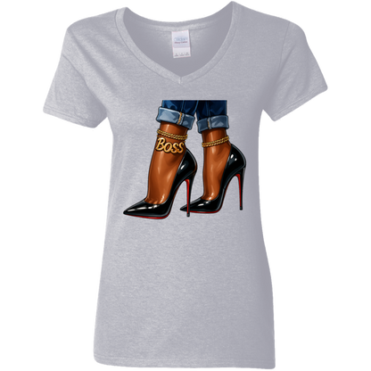 Boss Ladies 5.3 oz. V-Neck T-Shirt