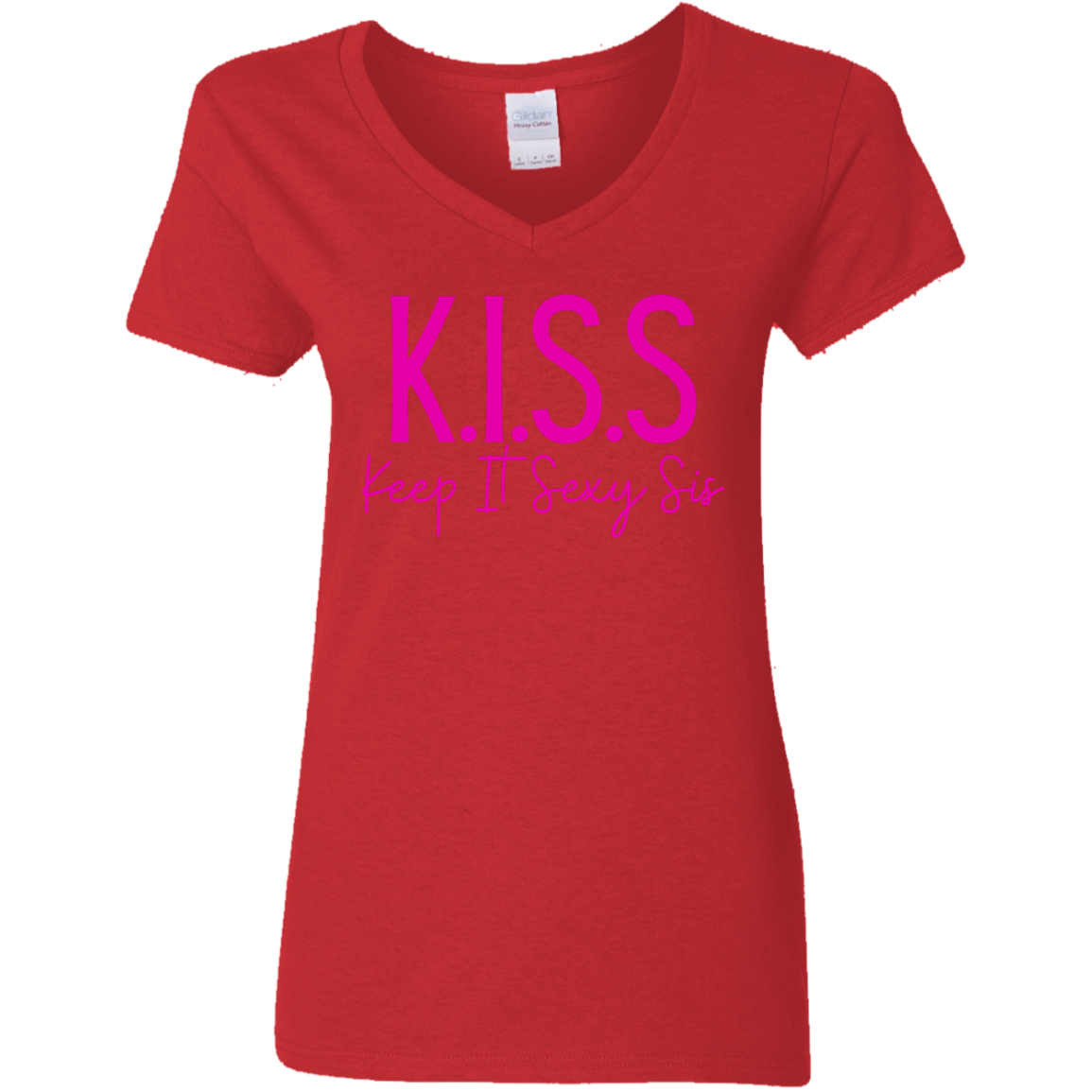 KISS (Keep It Sexy Sis) Ladies' V-Neck Tee
