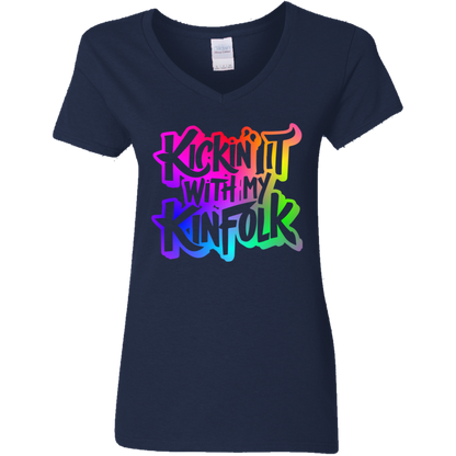 Kickin It With My Kinfolk | Women's V-Neck Tee