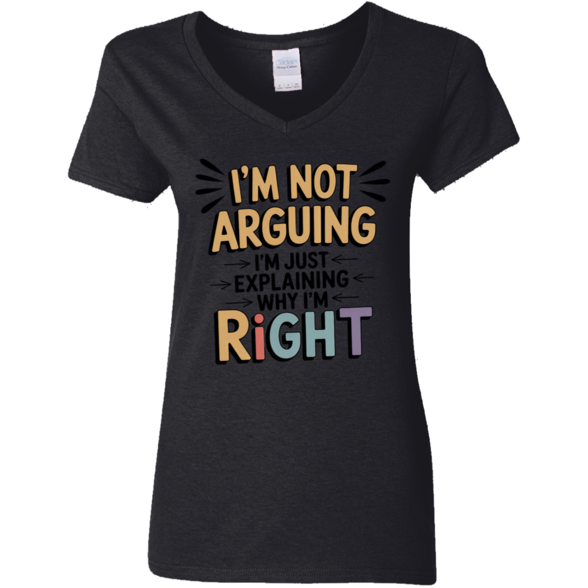 I'm Not Arguing I'm Just Explaining Why I'm Right Ladies' V-Neck Tee