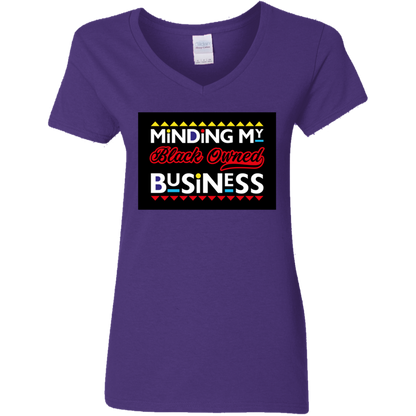 Minding My Black Owned Business V-Neck Tee