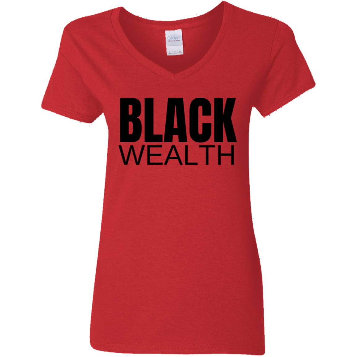 Black Wealth V-Neck Tee