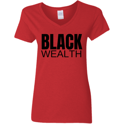 Black Wealth V-Neck Tee