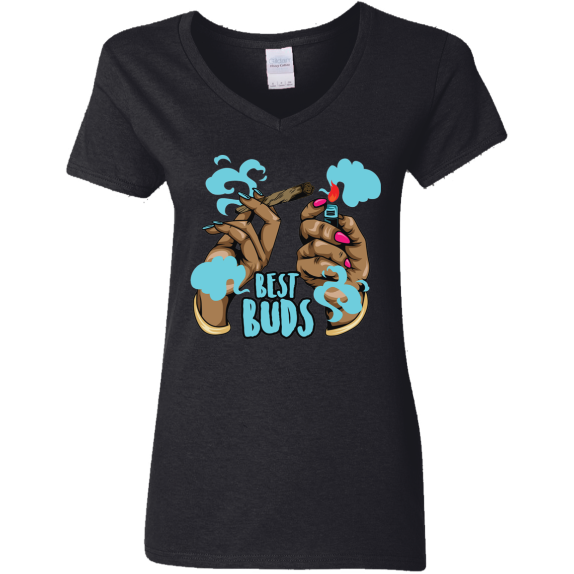 Best Buds Ladies' V-Neck Tee