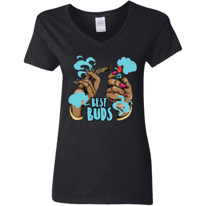 Best Buds Ladies' V-Neck Tee